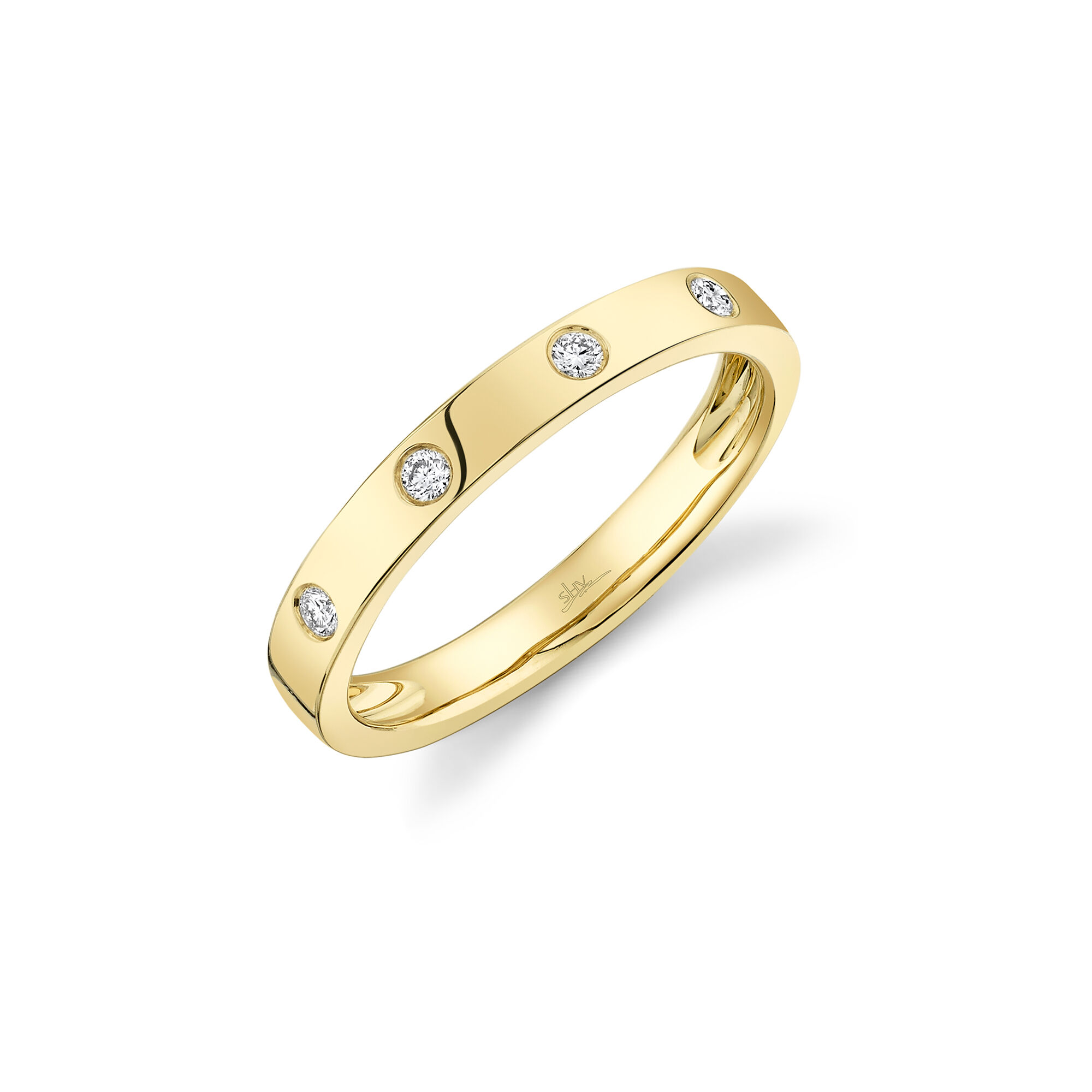 Shy Creation Kate 14k Yellow Gold and Diamond Ring Size 6